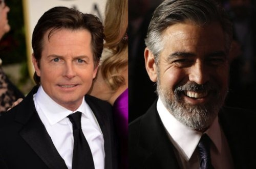 Michael J. Fox et George Clooney (1961, 52 ans)