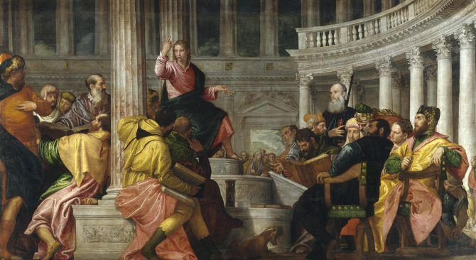 Perselisihan dengan para dokter di Kuil (Veronese)