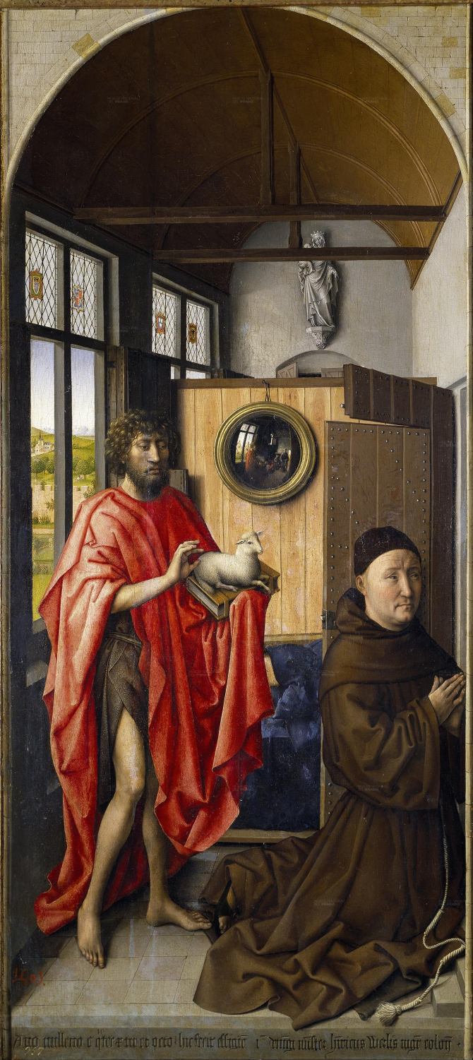 Saint John the Baptist and the Franciscan teacher Enrique de Werl (Campin, Robert)