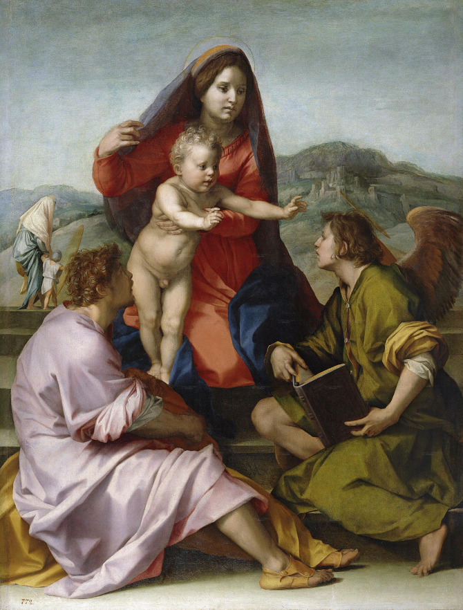 聖マタイと天使の間の子供を持つ聖母（Sarto、Andrea del）