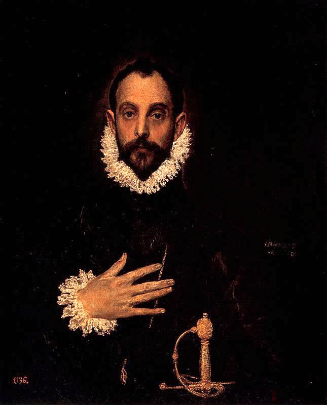 The knight's hand on his chest (El Greco)