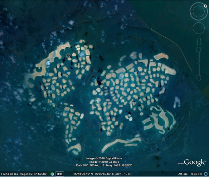 ドバイの人工島で作られた世界地図（サウジアラビア）