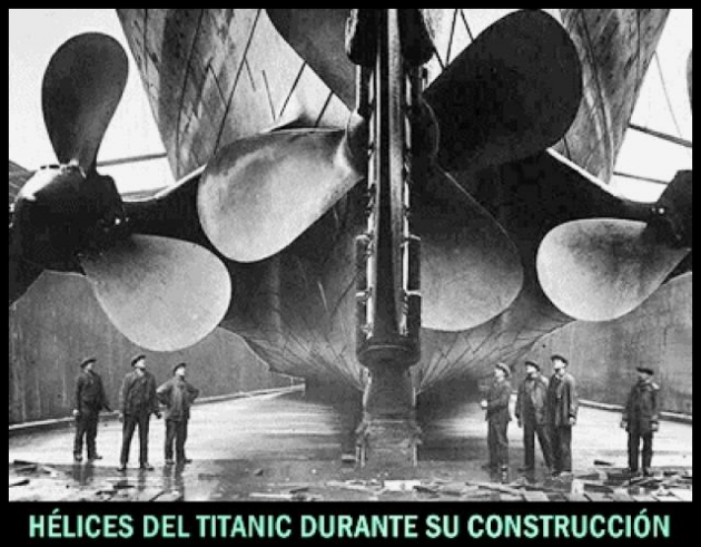 Naufrágio do Titanic (hélices que giravam apenas em uma direção)
