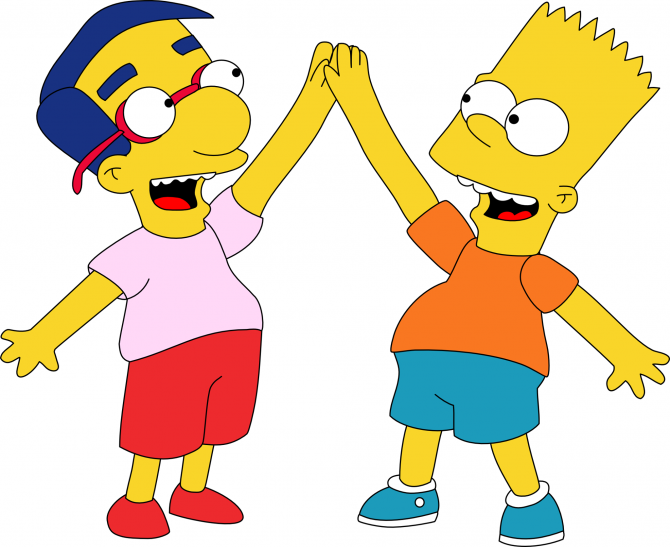 Bart Simpson and Milhouse
