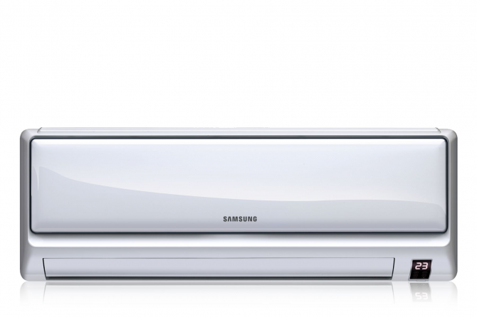 Ar condicionado Samsung, controle móvel.
