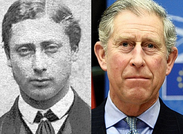 Eduardo, Prince of Wales (1840-1910), and his great-great grandson Prince Charles