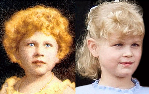 La reine Elizabeth II dans son enfance et sa petite-fille Lady Louise Windsor