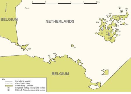 Baarle, Belgien innerhalb der Niederlande innerhalb Belgiens und umgekehrt.