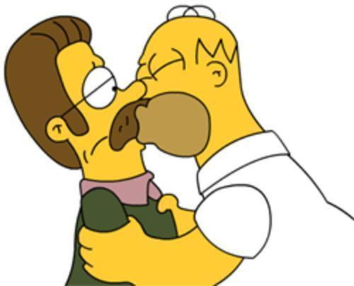 Homer and Flanders