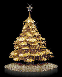 ゴールドとダイヤモンドのクリスマスツリー