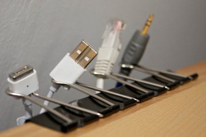 Use drawing clips to organize your cables