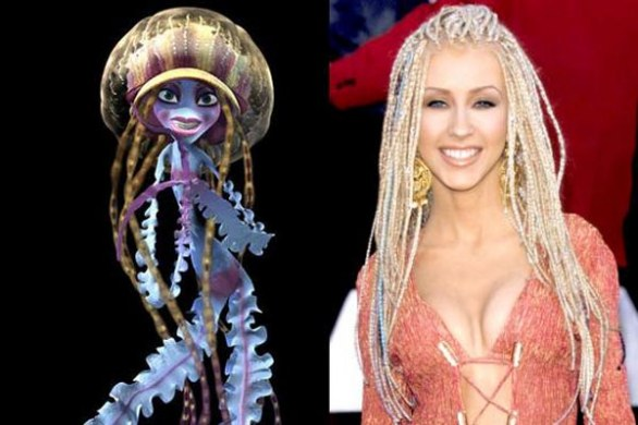 Christina Aguilera and jellyfish scarecrow