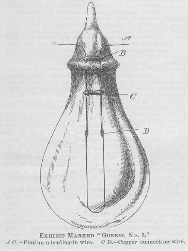 Lampe à incandescence de Heinrich Göbel (1854)
