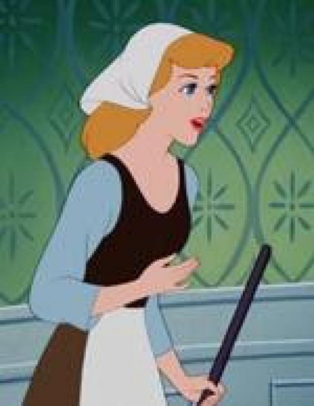 Cinderella dressed as a maid