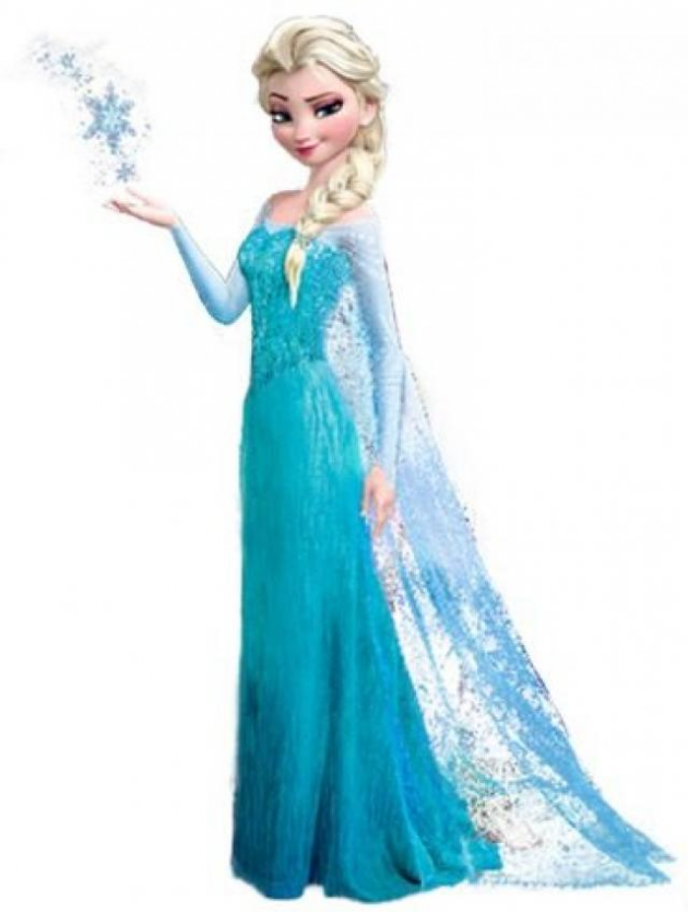 Elsa, déguisée en glace
