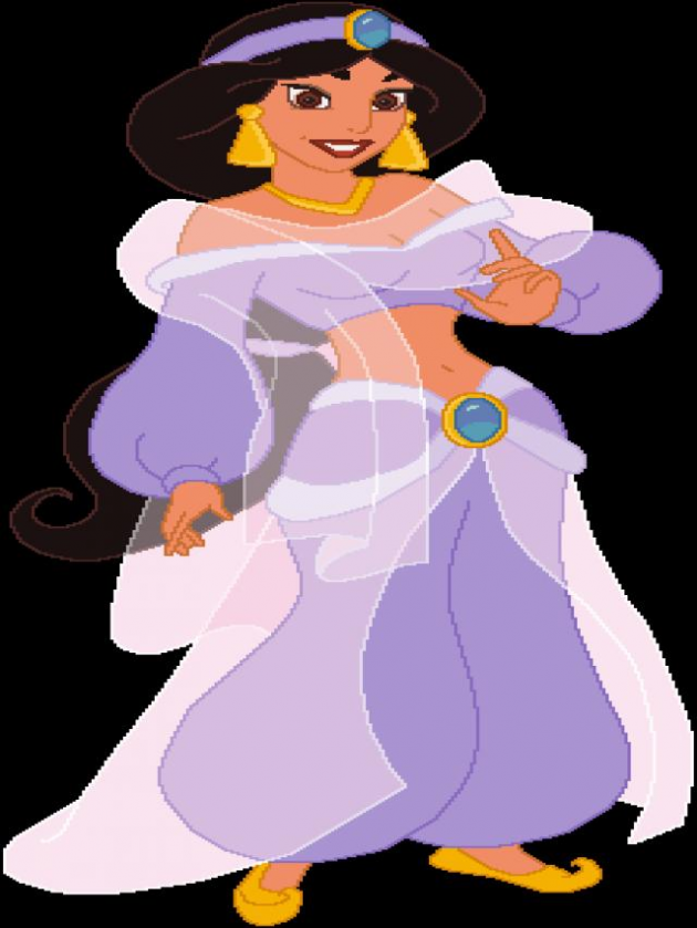 Jasmine in outfit ungu (Dunia yang sama sekali baru)