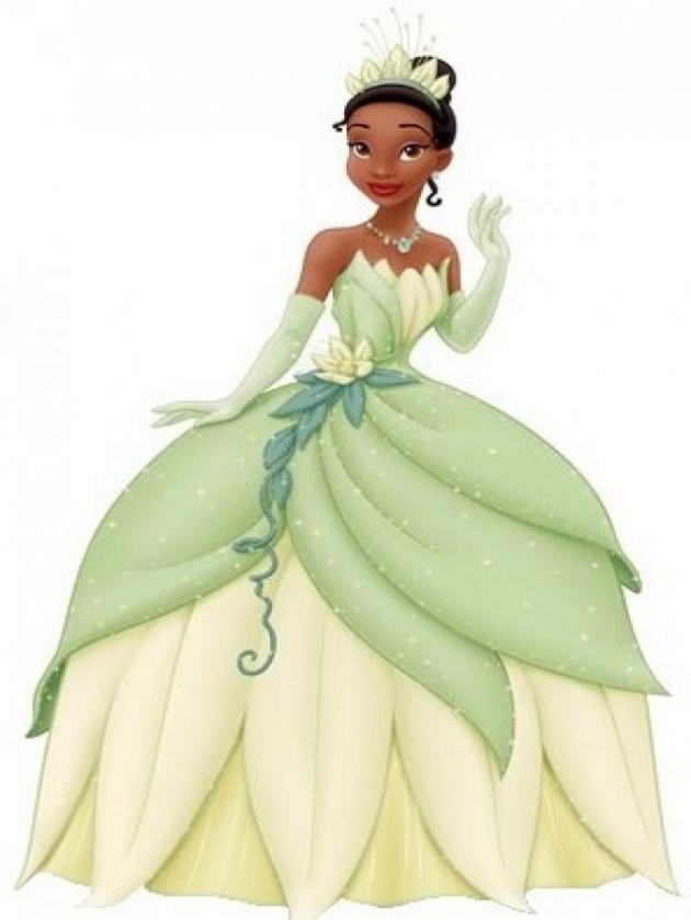 Tiana dans une robe de princesse