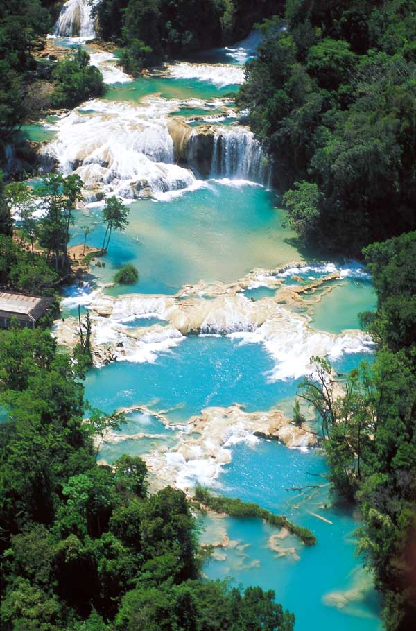Chiapas- Waterfalls of Agua Azul.