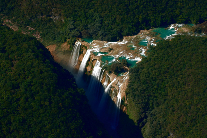 San Luis Potosí-Tamul Wasserfall.