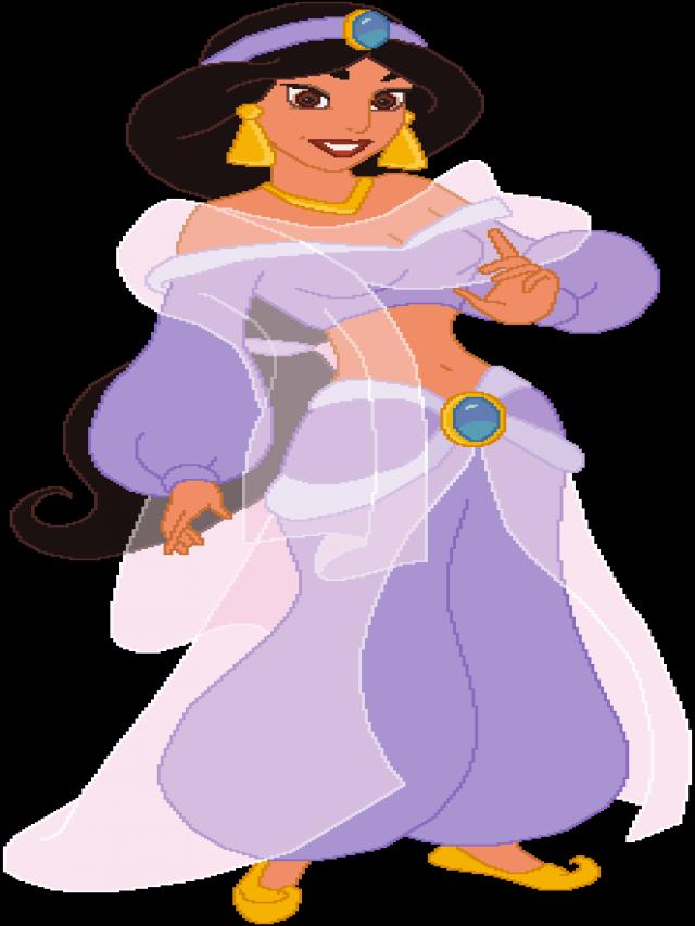 Jasmine con abito viola (un mondo completamente nuovo)