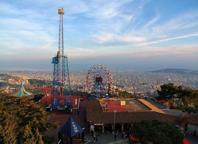 Look Down in the city from Tibidabo