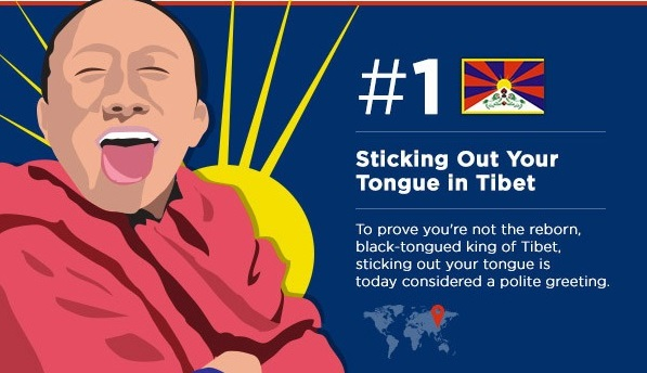 舌を出しなさい（チベットにいる場合）